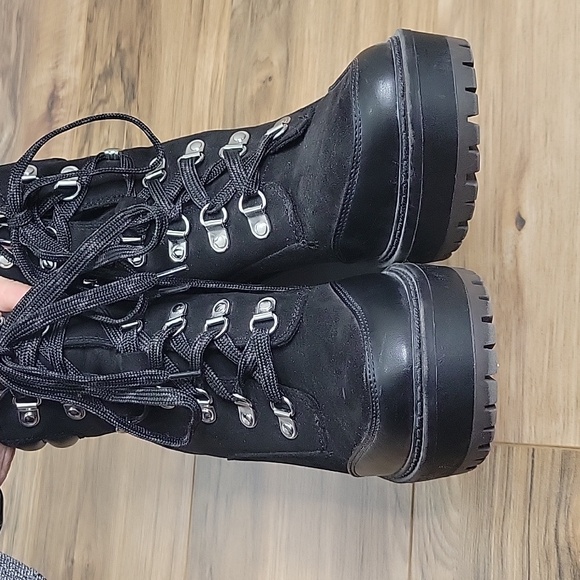 J LO Black Rigly Lace-Up Ankle Boots - Picture 11 of 15